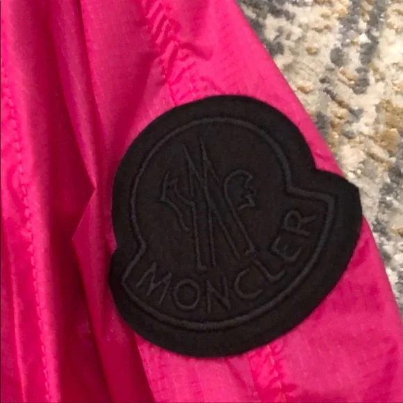 Moncler hot pink Groseille light weight jacket spring zip hooded sz 2 Medium M - Picture 6 of 11
